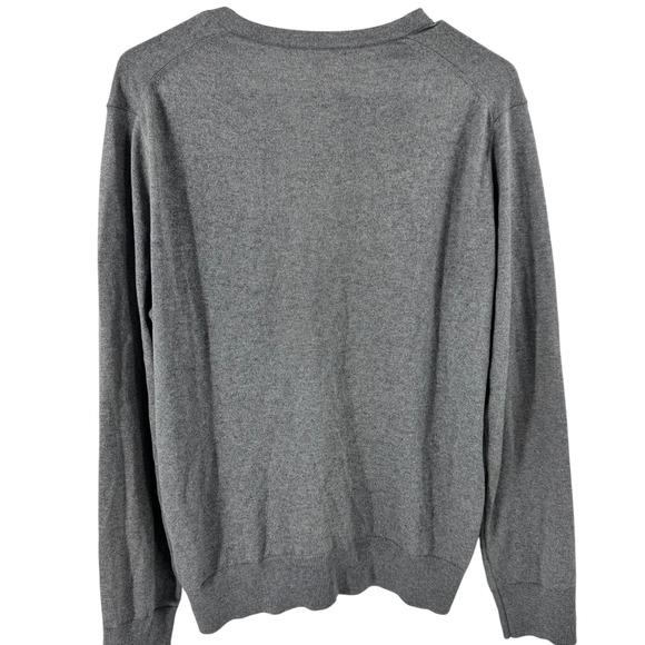 Banana Republic Men's V Neck‎ Sweater Heather Gray Size Large Cashmere Blend - Picture 3 of 10